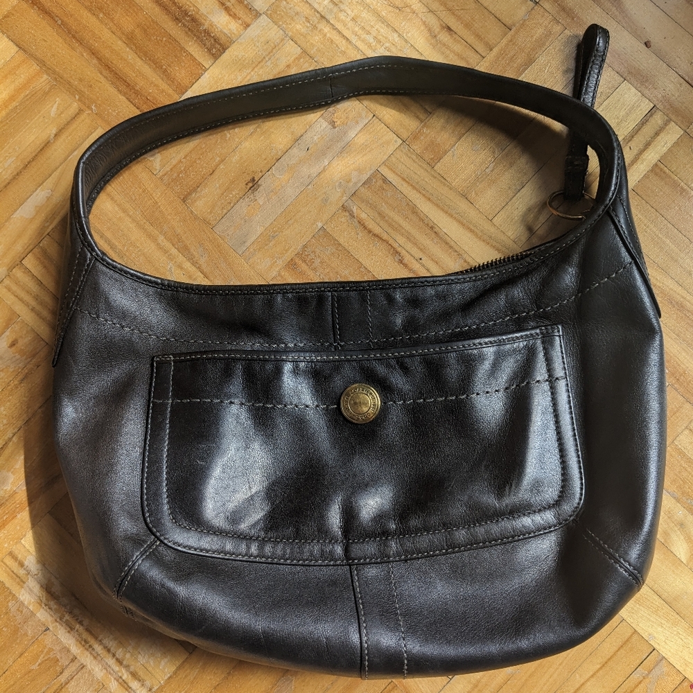 Vintage coach black leather bag